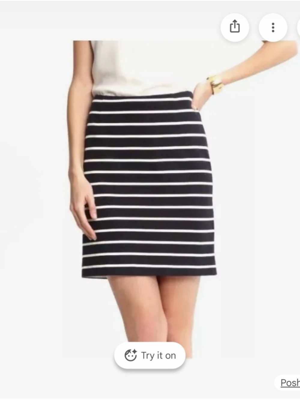 Banana Republic Black and White Horizontal Stripe Mini Skirt